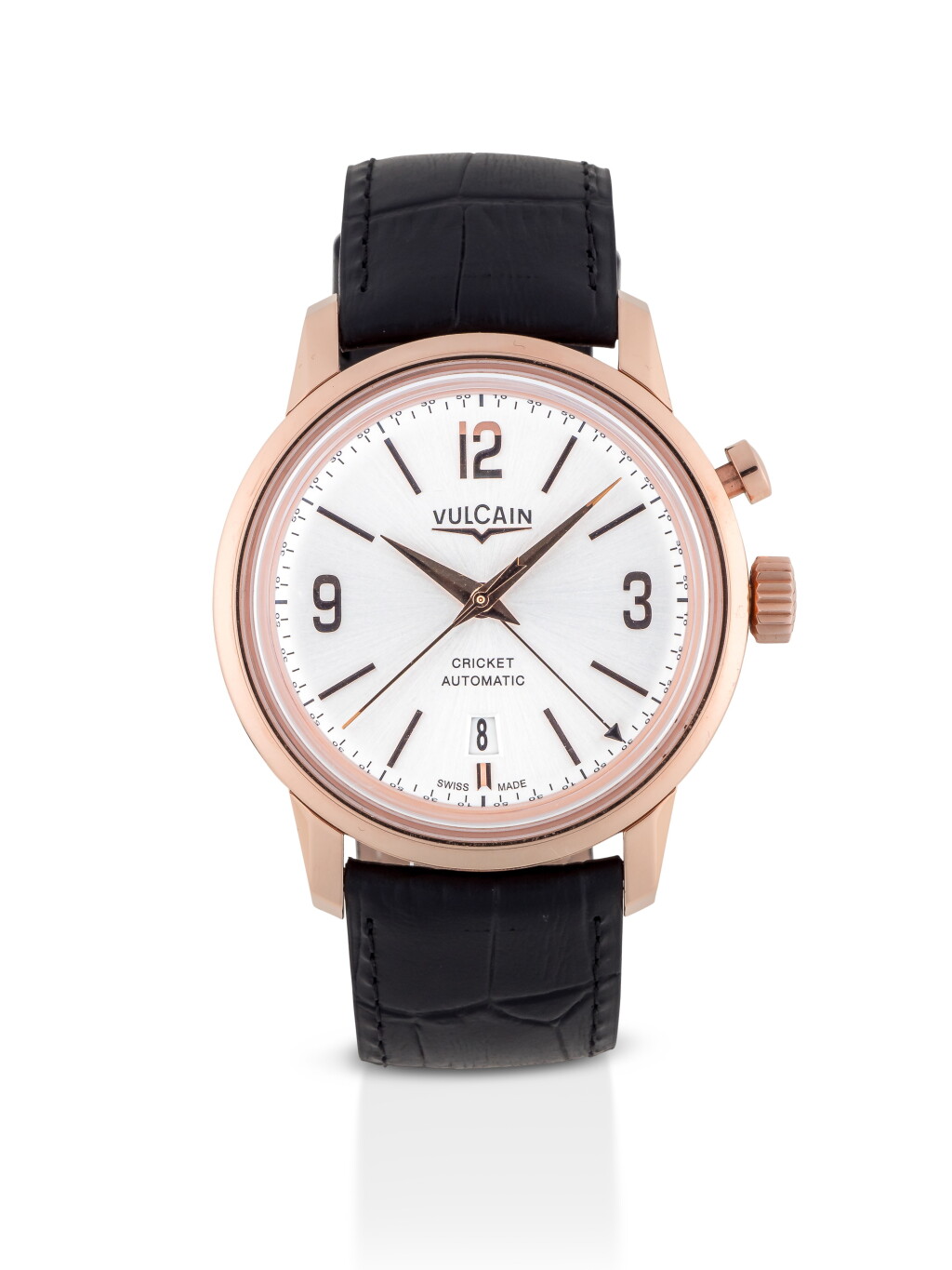 View full screen - View 1 of Lot 56. VULCAIN | CRICKET, REF 210550.279 PINK GOLD ALARM WRISTWATCH WITH DATE CIRCA 2013.
