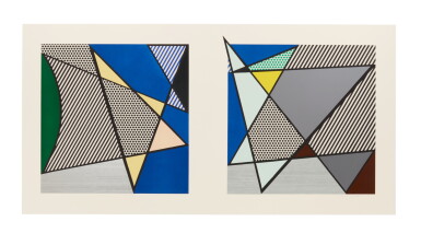 View full screen - View 1 of Lot 547. Imperfect Diptych 46 1/4" x 91 3/8", from the "Imperfect" series.