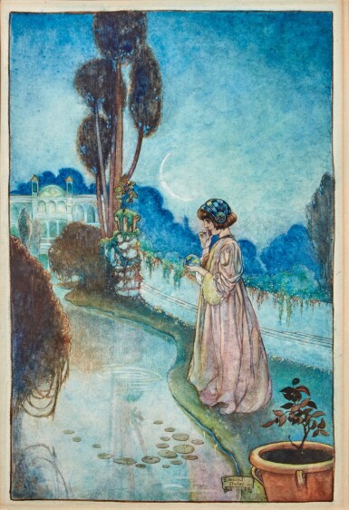 View full screen - View 1 of Lot 264. Edmund Dulac | The girl with the Crystal Ball, 1907, signed by the artist.