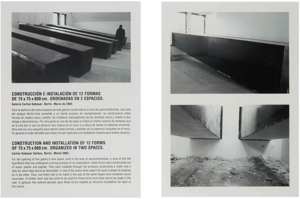 View full screen - View 1 of Lot 72. SANTIAGO SIERRA | CONSTRUCTION AND INSTALLATION OF 12 FORMS OF 75 X 75 CM. ORGANIZED IN TWO SPACES..