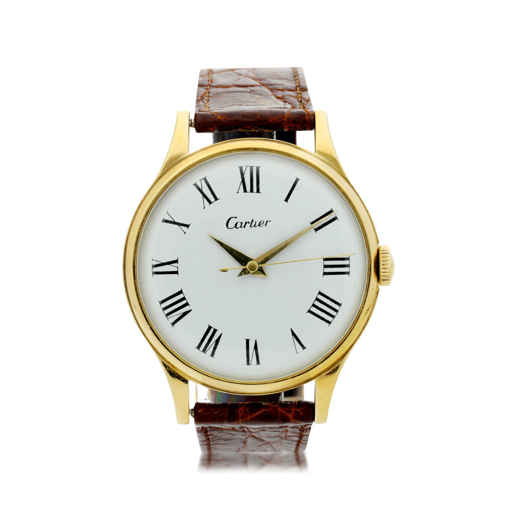 View full screen - View 1 of Lot 70. A YELLLOW GOLD OVERSIZED WRISTWATCH, CIRCA 1950.