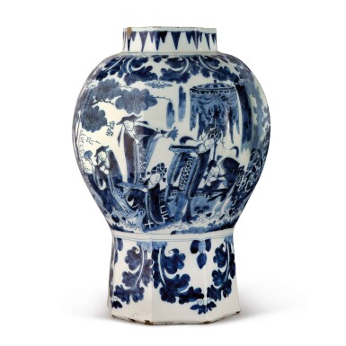 View full screen - View 1 of Lot 517. A DUTCH DELFT BLUE AND WHITE BALUSTER VASE, LATE 17TH CENTURY.