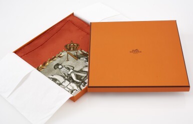 View full screen - View 1 of Lot 48. Printed silk scarf 'Napoléon', Hermès.