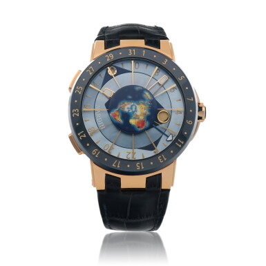 View full screen - View 1 of Lot 539. Moonstruck, Ref. 1062-113 Limited edition pink gold celestial wristwatch with date, moon phases and mother-of-pearl dial Circa 2013 | 雅典 1062-113型號「Moonstruck」限量版粉紅金天文腕錶備日期及月相顯示,配珍珠母錶盤,年份約2013.