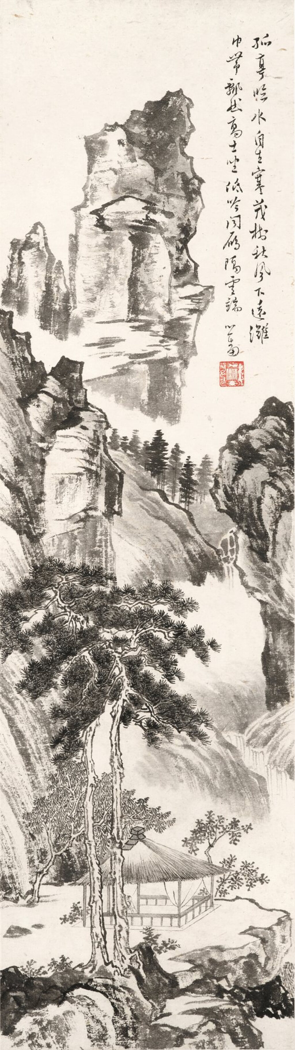 View full screen - View 1 of Lot 3122. 溥儒 孤亭臨水 | Pu Ru, Pavilion in Mountains.
