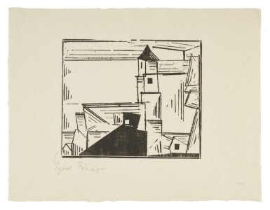 View full screen - View 1 of Lot 118. LYONEL FEININGER | GELBE DORFKIRCHE, 3 (PRASSE W270).