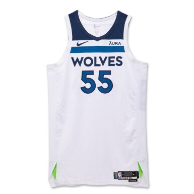 View full screen - View 1 of Lot 193. Luka Garza Minnesota Timberwolves 2024 NBA Playoffs Western Conference Finals Game Worn Association Edition Jersey | Game 4.