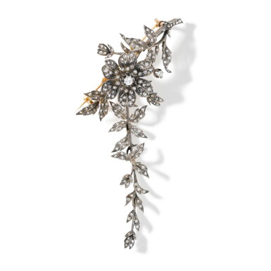 View full screen - View 1 of Lot 206. Broche trembleuse diamants | Diamond brooch 'En Tremblant'.