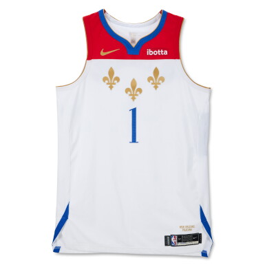View full screen - View 1 of Lot 40. Zion Williamson New Orleans Pelicans 2020-2021 Game Worn Home Jersey.