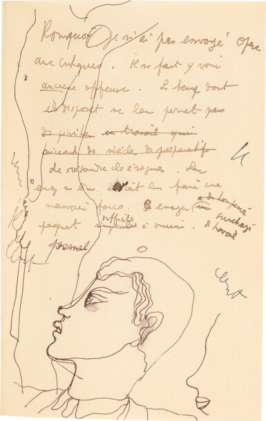 View full screen - View 1 of Lot 66. Le Mystère Laïc. Manuscrit autographe + Édition originale, ex. sur Japon (1/10)..