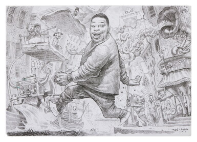 View full screen - View 1 of Lot 60. "Biz Markie" original illustration by Dan Lish, 2016.