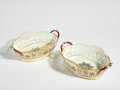 View full screen - View 1 of Lot 219. Two Porcelain Baskets from the Imperial Order of St Andrew Service, Gardner Porcelain Factory, Verbilki, circa 1780 .