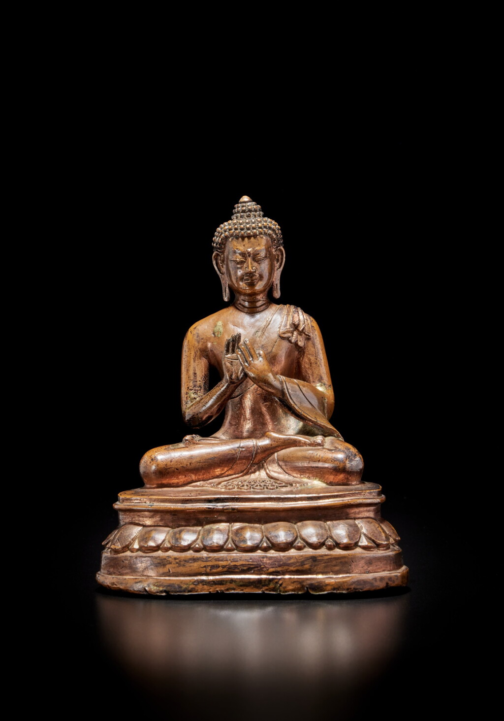 View full screen - View 1 of Lot 342. A copper alloy figure of Shakyamuni Buddha, Tibet, circa 17th century.