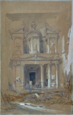 El Khasne, Petra (Recto); Studies of architectural details at Petra (Verso)