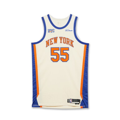 View full screen - View 1 of Lot 25. Ariel Hukporti New York Knicks 2025-2026 Game Issued City Edition Jersey | Probable Wear.