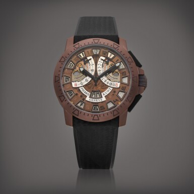 View full screen - View 1 of Lot 2281. Chrono Sport, Reference G 403 | A limited edition PVD-coated stainless steel semi-skeletonised chronograph wristwatch with day and night indication and retrograde chronograph registers, Circa 2010 | Chrono Sport 型號G 403 | 限量版PVD 塗層處理精鋼半鏤空計時腕錶,備晝夜顯示及逆跳計時小錶盤,約2010年製.