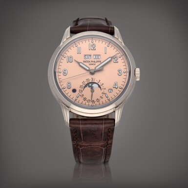 View full screen - View 1 of Lot 15. Reference 5320G-011 A white gold perpetual calendar wristwatch with moon phases and day/night indication Circa 2022 | 百達翡麗 | 型號 5320G-011 白金萬年曆腕錶備月相及晝夜顯示,製作年份約 2022.