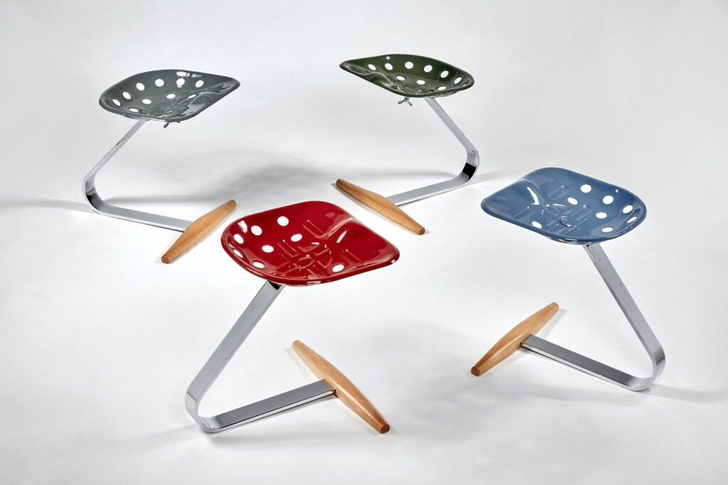 View full screen - View 1 of Lot 59. Set of 4 "Mezzadro" Stools.
