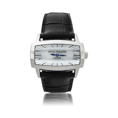 View full screen - View 1 of Lot 102. PATEK PHILIPPE | REFERENCE 4980G GEMMA A WHITE GOLD RECTANGULAR WRISTWATCH WITH MOTHER OF PEARL DIAL, MADE IN 2008.