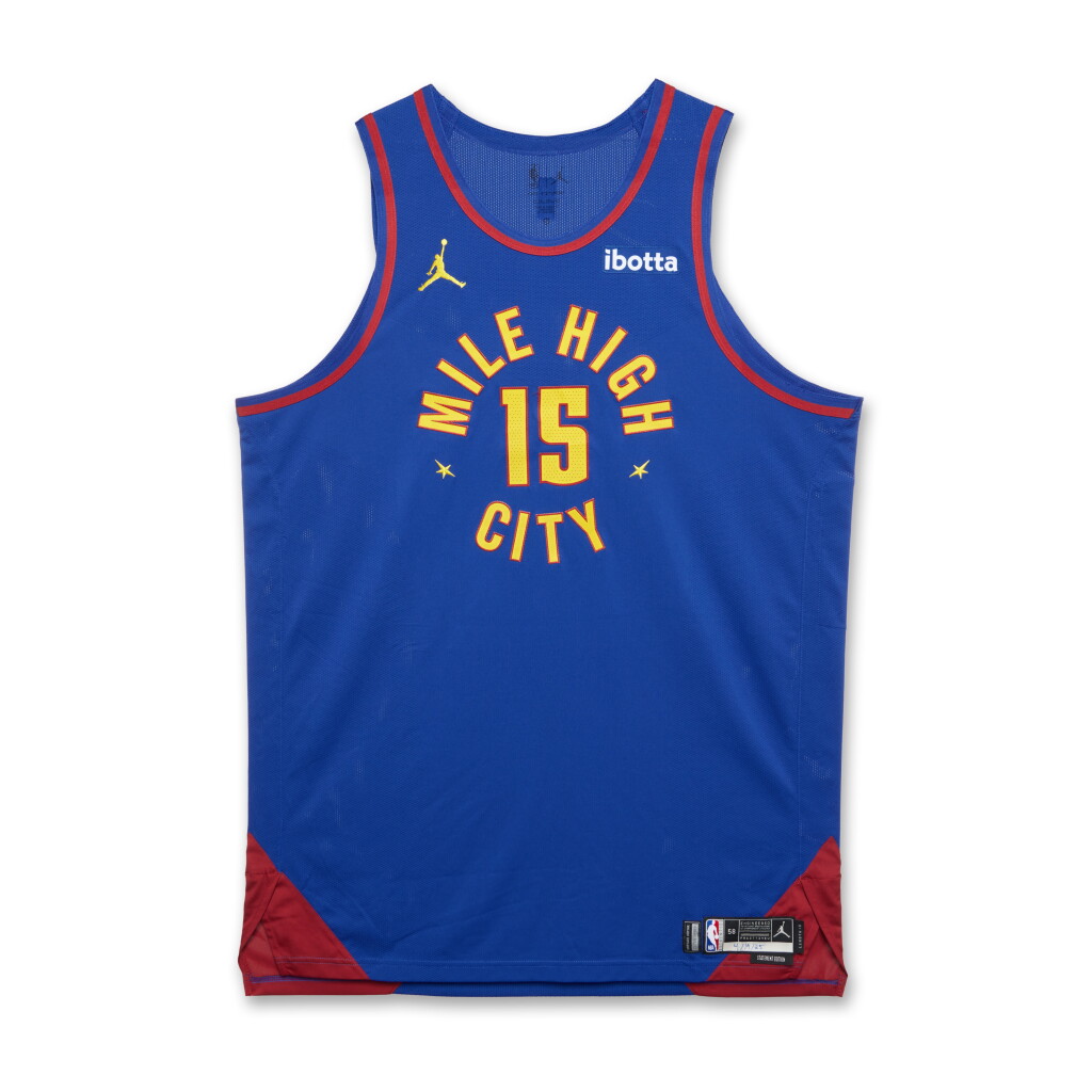 View full screen - View 1 of Lot 13. Nikola Jokić Denver Nuggets 2025 NBA Playoffs Western Conference Round 1 Game Worn Statement Edition Jersey | Game 1 | Double-Double.