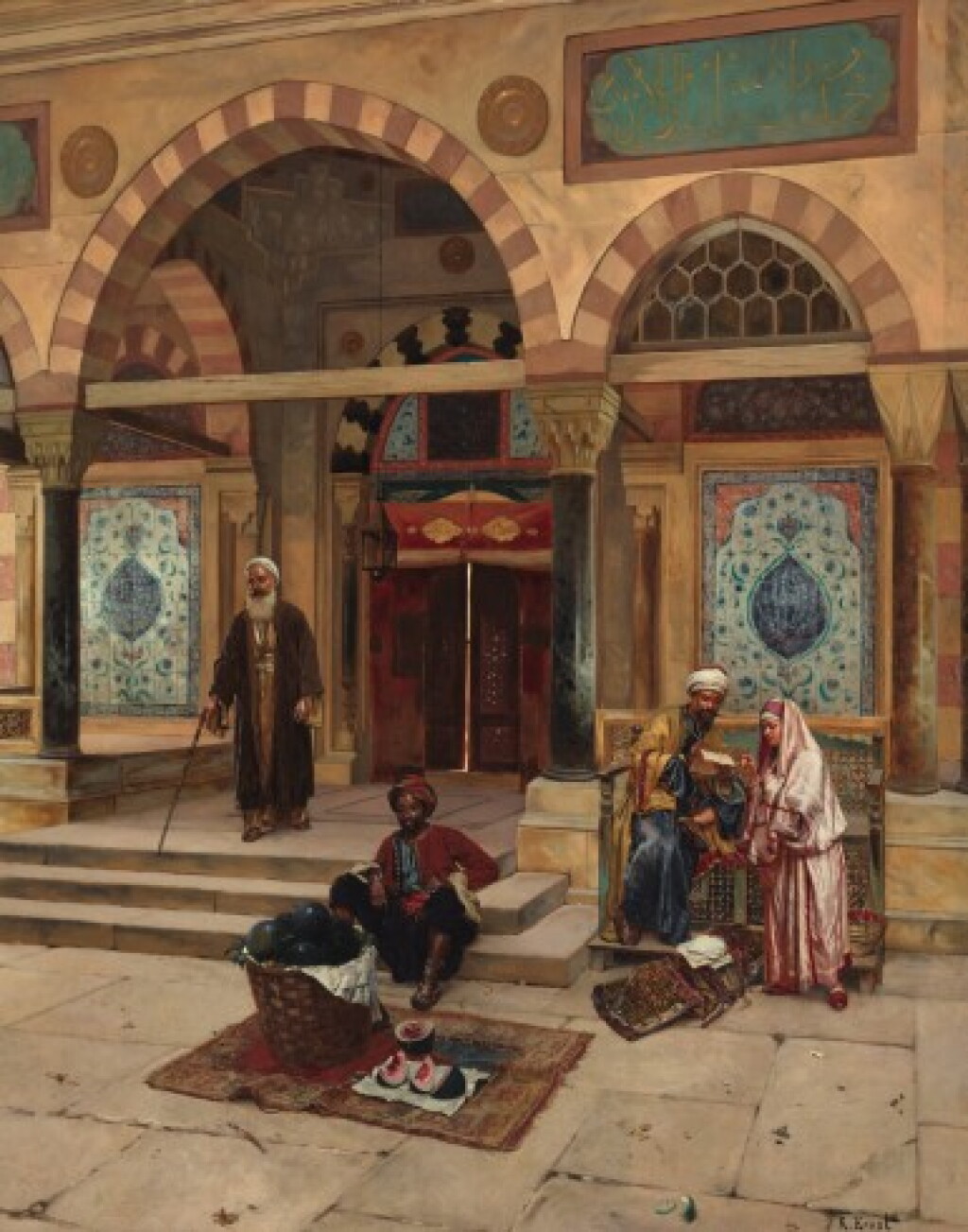 View full screen - View 1 of Lot 112. RUDOLF ERNST | OUTSIDE THE MOSQUE.