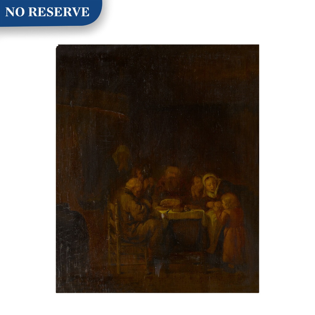 View full screen - View 1 of Lot 19. An interior with a family at supper.