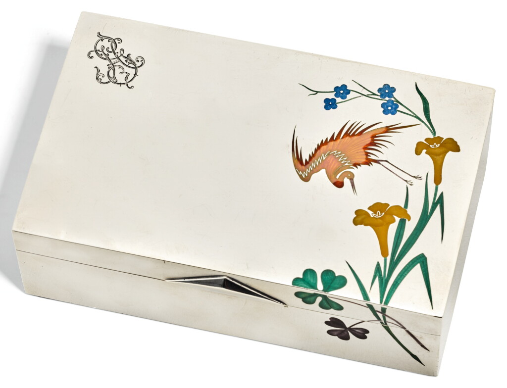 View full screen - View 1 of Lot 29. A RUSSIAN SILVER AND ENAMEL CIGAR BOX, GRACHEV BROTHERS, ST PETERSBURG, CIRCA 1880.