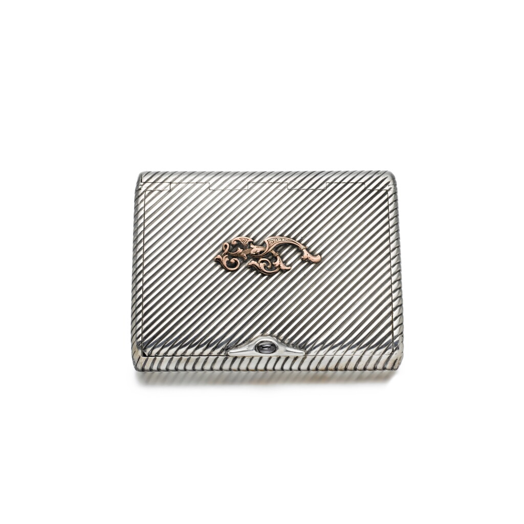 View full screen - View 1 of Lot 60. A Russian silver monogrammed cigarette case, St Petersburg, circa 1890.