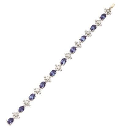 View full screen - View 1 of Lot 413. TANZANITE AND DIAMOND 'SNOWFLAKE' BRACELET, TIFFANY & CO..