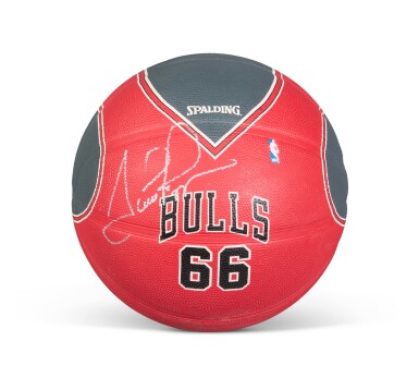 View full screen - View 1 of Lot 5. Chicago Bulls NBA Spalding Basketball Signed by Scottie Pippen.