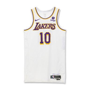 View full screen - View 1 of Lot 26. Max Christie Los Angeles Lakers 2024 NBA Playoffs Western Conference Round 1 Game Worn Association Edition Jersey | Game 4.