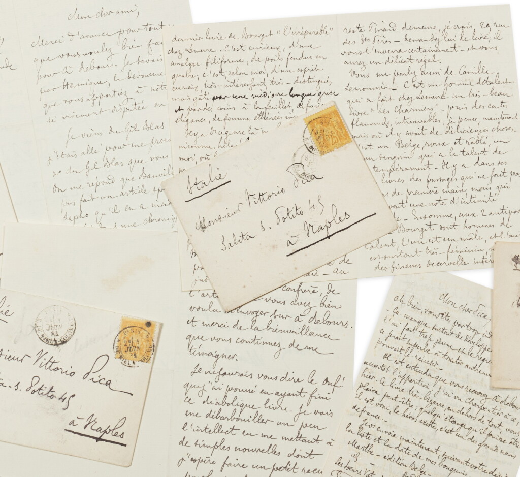 View full screen - View 1 of Lot 34. Correspondance au critique italien Vittorio Pica, 1884-1892. Lettres très probablement inédites..