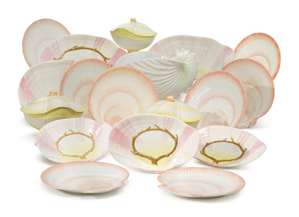 View full screen - View 1 of Lot 55. A Wedgwood 'Wreathed Shell' Part-Dessert Service, Circa 1820.