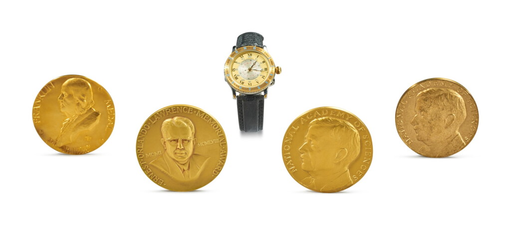 View full screen - View 1 of Lot 82. Murray Gell-Mann'S 1966 Ernest Orlando Lawrence Memorial, Franklin Medal, And Other Awards.