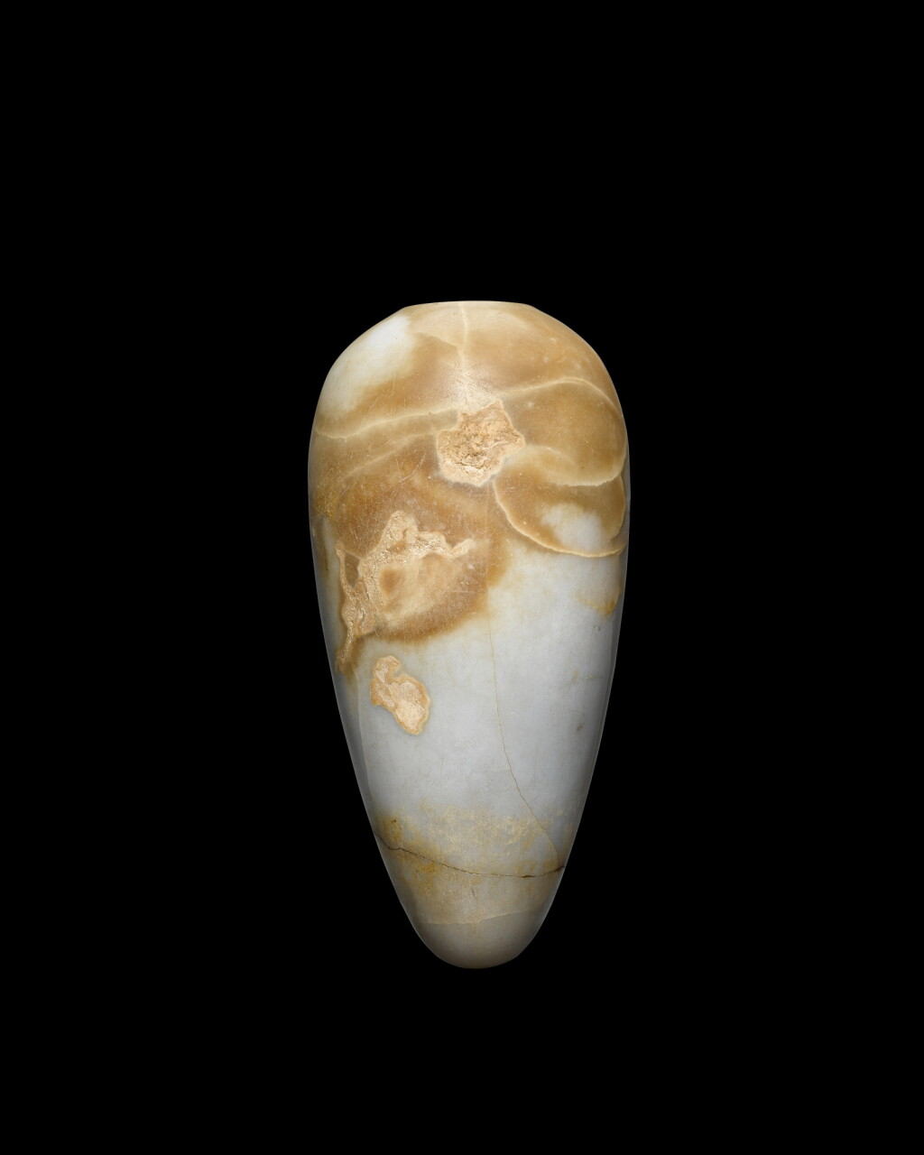 View full screen - View 1 of Lot 130. An Egyptian Anhydrite Cosmetic Vessel, 12th Dynasty, 1938-1759 B.C..