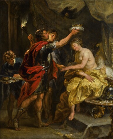 View full screen - View 1 of Lot 190. JAN BOECKHORST | ALEXANDER THE GREAT CROWNING ROXANA.