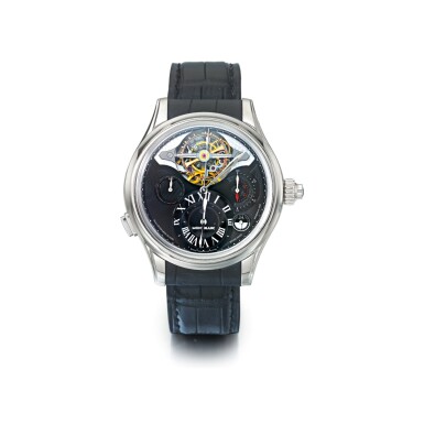 View full screen - View 1 of Lot 971. MONTBLANC | EXOTOURBILLON, A LIMITED EDITION WHITE GOLD DUAL TIME CHRONOGRAPH WRISTWATCH WITH TOURBILLON DAY/NIGHT INDICATION AND REGISTERS CIRCA 2015 | 萬寶龍 |「EXOTOURBILLON 」限量版白金兩地時間計時腕錶備陀飛輪及晝夜顯示,年份約2015.