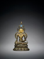 A Copper Alloy Figure of Akshobya with Copper Inlay, Tibet, 13th/14th Century