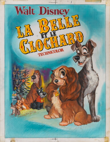 View full screen - View 1 of Lot 28. LADY AND THE TRAMP / LA BELLE ET LE CLOCHARD (1955) ORIGINAL ARTWORK, FRENCH.