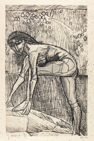 View full screen - View 1 of Lot 120. FRANCIS NEWTON SOUZA | Untitled (Leaning Nude).