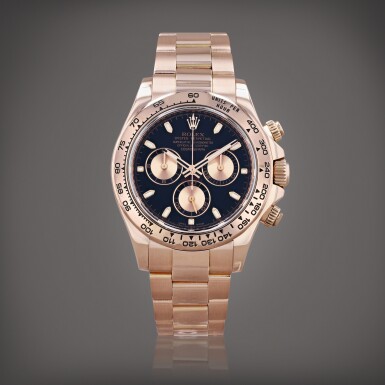 View full screen - View 1 of Lot 371. Daytona, reference 116505 Montre bracelet chronographe en or rose | Pink gold chronograph wristwatch with bracelet Vers 2015 | Circa 2015.
