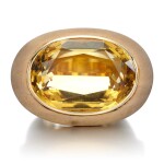 Citrine and sandalwood ring, 1970s
