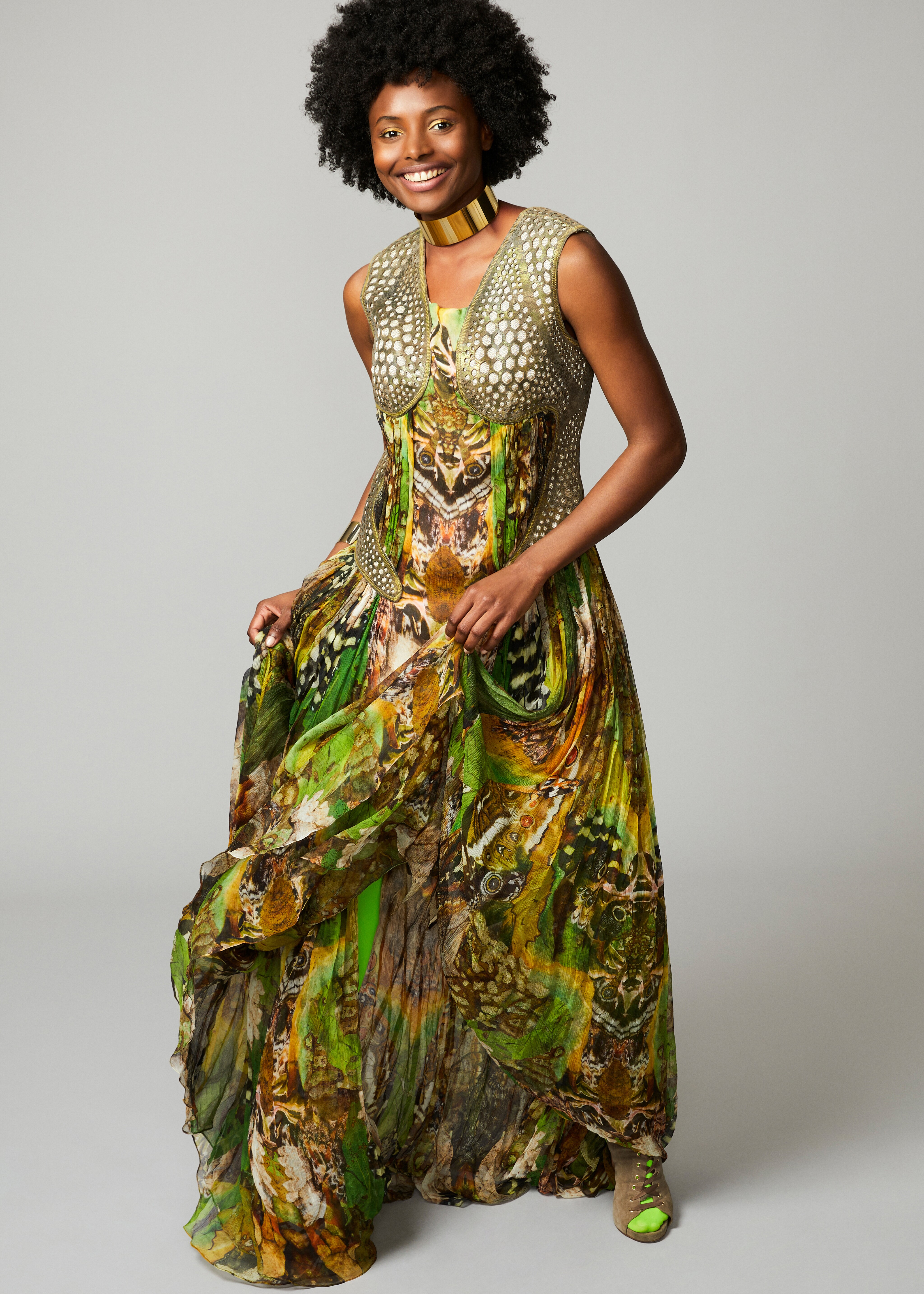 alexander mcqueen chiffon dress 2022 Alexander McQueen by Sarah Burton Silk Chiffon Dress w Silver Bead Detailed Bodice