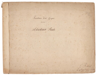 View full screen - View 1 of Lot 14. J. S. Bach. Manuscript of the C minor Fantasy, BWV 906, and the Gigue from Partita No. 1, BWV 825, first half of C19th.