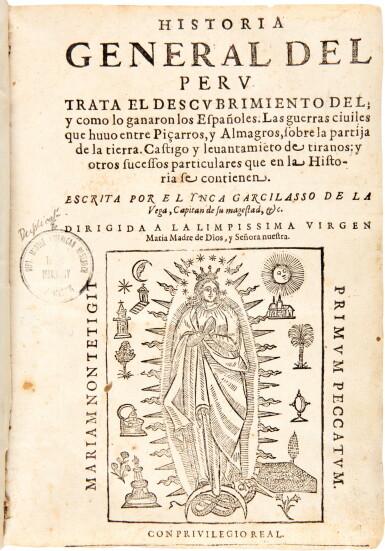 View full screen - View 1 of Lot 1089. Vega, Garcilaso, de la ("El Inca") | A fundamental history of early America.