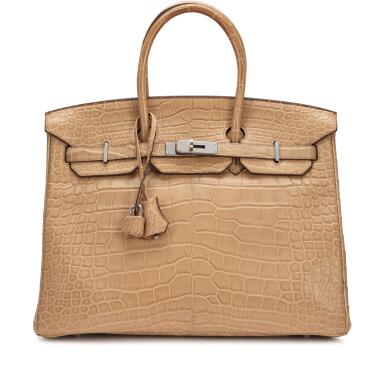 View full screen - View 1 of Lot 6. Poussière Matte Mississippiensis Alligator Birkin 35 Palladium Hardware, 2011.