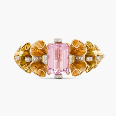 View full screen - View 1 of Lot 200. Kunzite and Diamond Bangle .