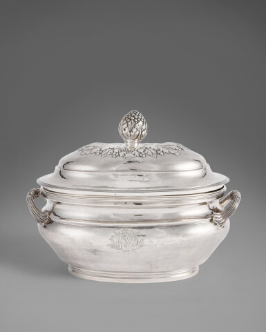 View full screen - View 1 of Lot 549. A Louis XV Silver Tureen and Cover, Jean-Baptiste Saurin, Paris, 1778.