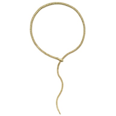 View full screen - View 1 of Lot 525. Gold Necklace.