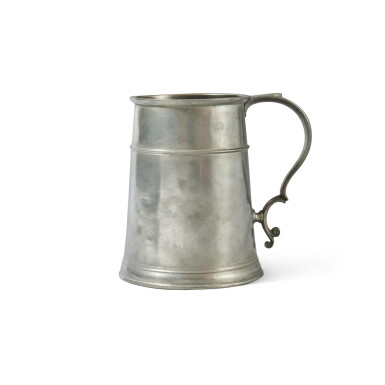 View full screen - View 1 of Lot 1022. A Pewter Quart Mug, John Skinner (1733–1813), Boston, Massachusetts, circa 1763-1807.